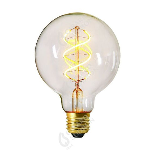 Globe G95 Filament LED TWISTED 4W E27 2000K 240Lm Dim. Cl.