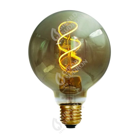 Globe G95 Filament LED TWISTED 4W E27 2000K 160Lm Dim. Smoky