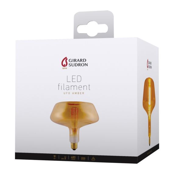 Lampe UFO200 Filament Led 6W E27 2000K 480lm Dim. Amb.