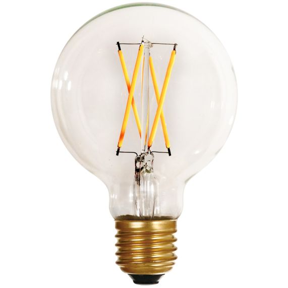Globe G80 E27 Ambrée Filament droit 6W 600lm 2500K dim