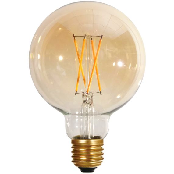 Globe G95 E27 Ambrée Filament droit 6W 600lm 2500K dim