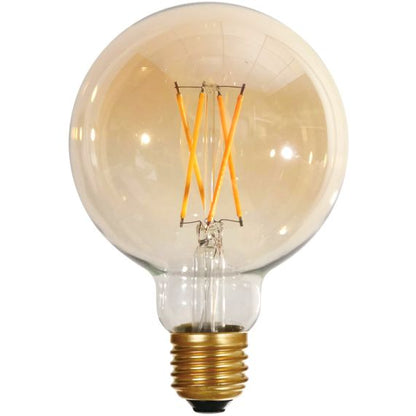 Globe G95 E27 Ambrée Filament droit 6W 600lm 2500K dim
