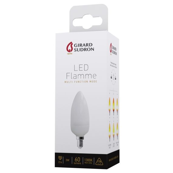 Flamme C37 LED Effet Flamme 2,8W à 4,5W E14 1300K - 3 Modes 3125467169972