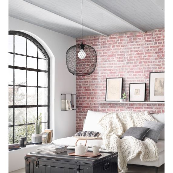 Suspension abat-jour metal E27 noir Colombe IP20