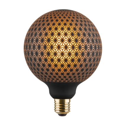 Globe G125 E27 Noire tatoo Graphique 6W 130lm 1800K dim