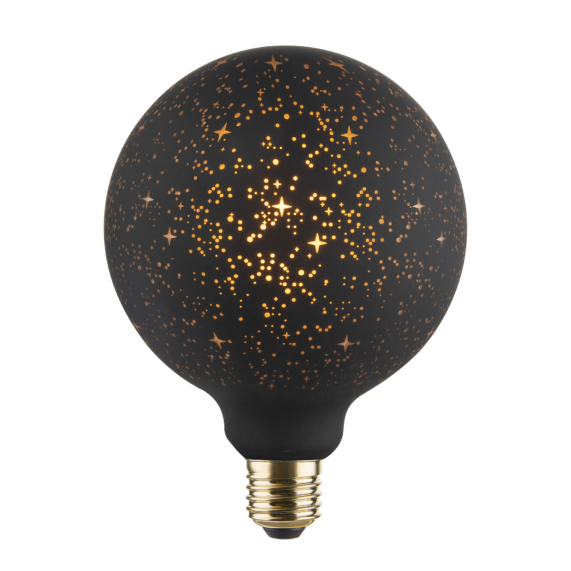 Globe G125 E27 Noire Constellation Graphique 6W 50lm 1800K dim
