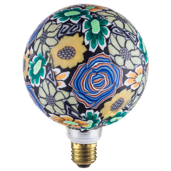 Globe G125 E27 Bleu/orange Bresilienne imprimé floral 4W 470lm 2700K dim