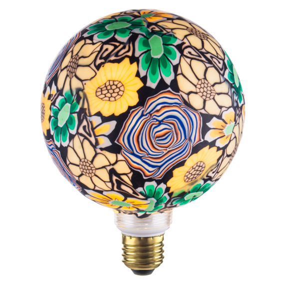 Globe G125 E27 Bleu/orange Bresilienne imprimé floral 4W 470lm 2700K dim