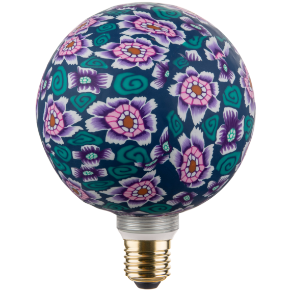 Globe G125 E27 Rose/ Violet Psychedelique imprimé floral 4W 470lm 2700K dim