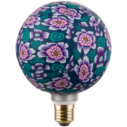 Globe G125 E27 Rose/ Violet Psychedelique imprimé floral 4W 470lm 2700K dim