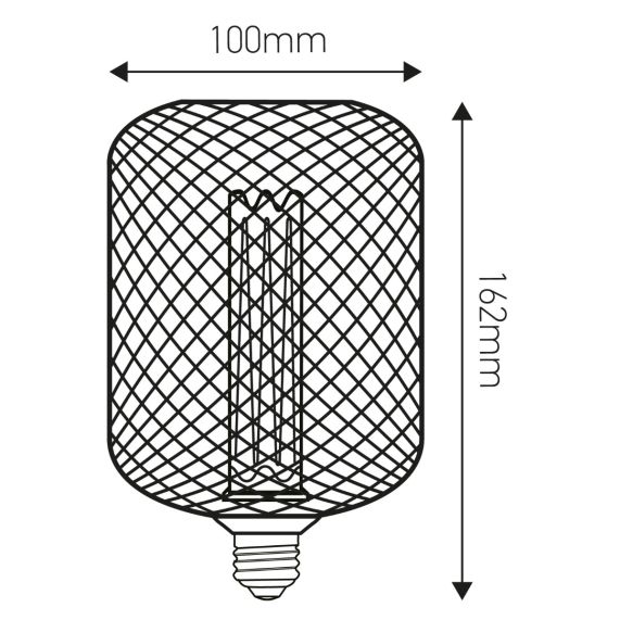 Ampoule E27 Noire Grillage Résille 3,5W 100lm 1800K dim