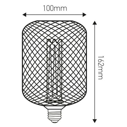 Ampoule E27 Noire Grillage Résille 3,5W 100lm 1800K dim