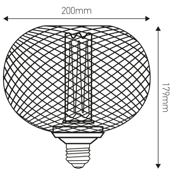 Ampoule E27 Noire Grillage Résille 3,5W 100lm 1800K dim