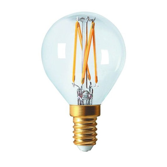 Golfball G45 Filament LED 5W E12 2700K 520Lm Dim Cl.