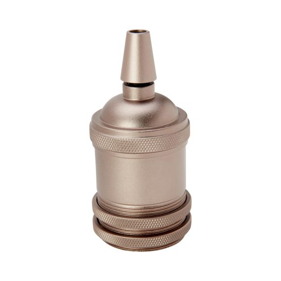Douille Acier E27 Filetée avec Bague Champagne