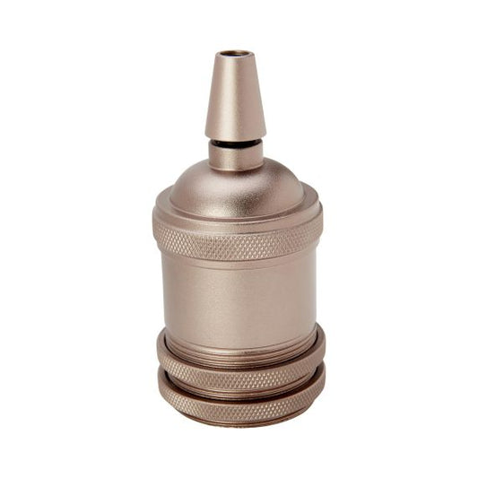 Douille Acier E27 Filetée avec Bague Champagne