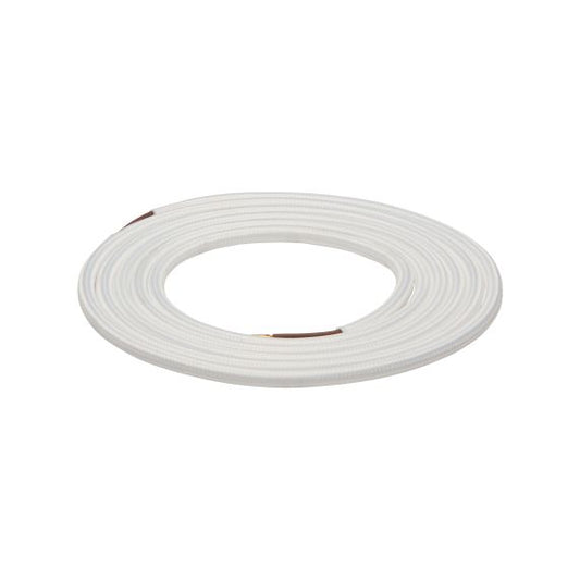 Câble Textile Rond 2x0,75mm2 Double Isolation Blanc 2 Mètres