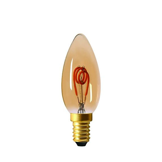 Flamme C35 Filament LED 3 LOOPS 3W E12 100lm Dim. Ambrée