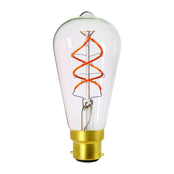 Edison Filament LED TWISTED 4W B22 2200K 240lm Dim. Cl.