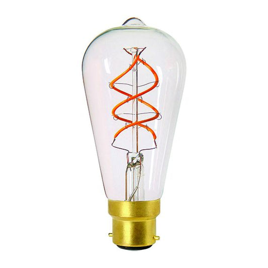 Edison Filament LED TWISTED 4W B22 2200K 240lm Dim. Cl.