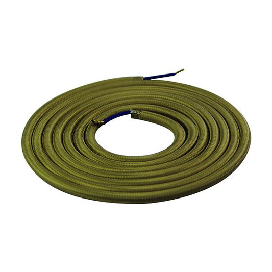 FS Cable rond chiné beige doré 2 mètres 2 x 0,75mm2