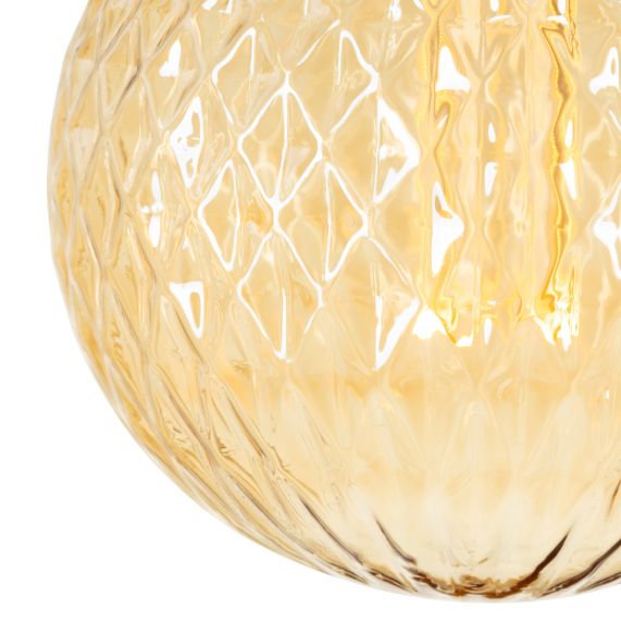 Globe G125 E27 strie ambre 3,5W 120lm 1800K dim