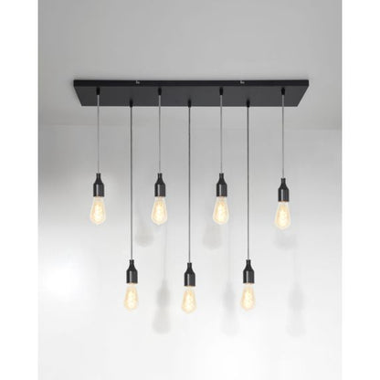 Square ceiling_7 holes_900x200x25mm_black