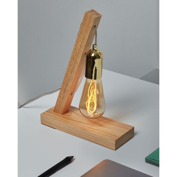 Pack lampe Bois 18471 + Ampoule Edison Filament LED LOOPS 5W E27 2000K 260lm Amb 716603