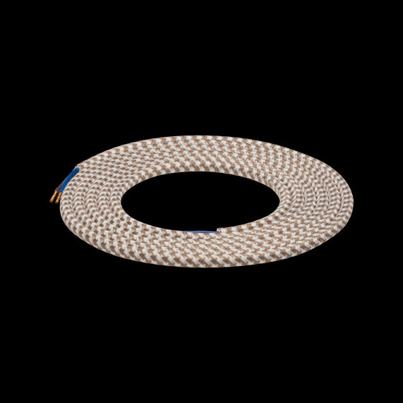 Cable rond gris blanc 2 mètres 2 x 0,75mm2