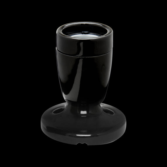 Douille E27 Céramique Sur Patère Noire