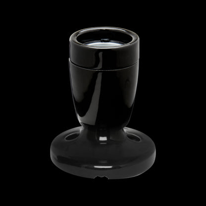 Douille E27 Céramique Sur Patère Noire