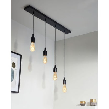 Square ceiling_4 holes_900x95x25mm_Black