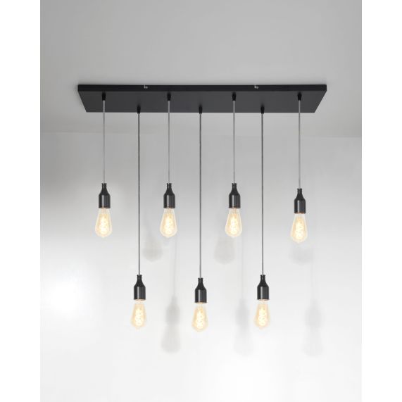 Square ceiling_7 holes_900x200x25mm_black