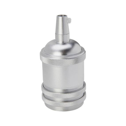 Douille Acier E27 Filetée avec Bague Argent