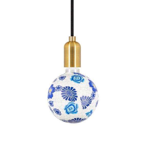 Globe imprimé bleu G125, Filament LED, 4W, 88lm, E27, 6900K, Dim