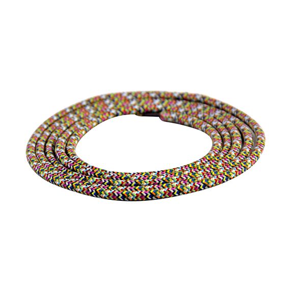 FS Câble Textile Rond 2x0,75mm2 Double Isolation Noir/Rouge/Orange/Vert 2 Mètres