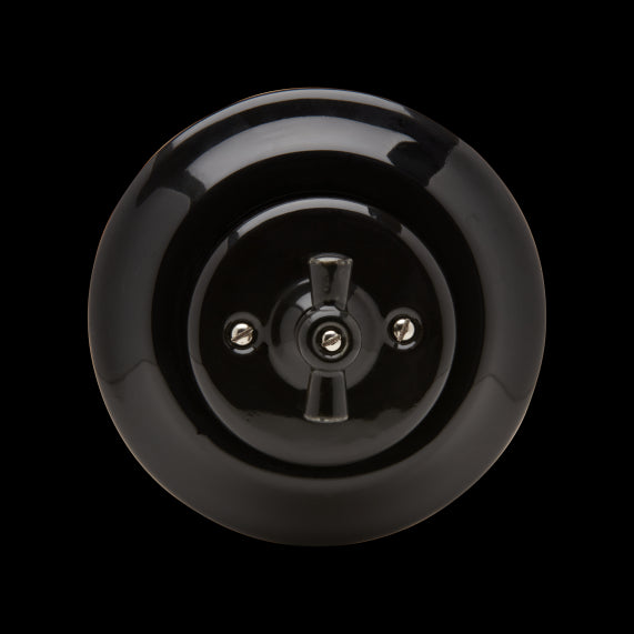 RETRO-INDUS switch porcelain flush mounted black