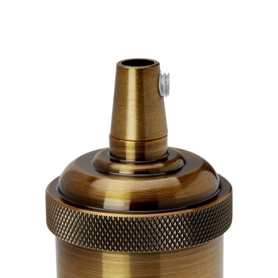 Douille Acier E27 Filetée avec Bague Or Rétro