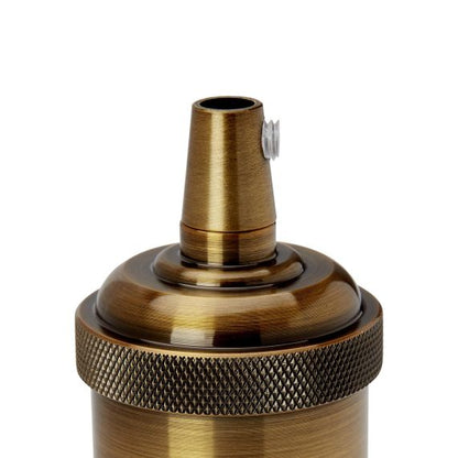 Douille Acier E27 Filetée avec Bague Or Rétro