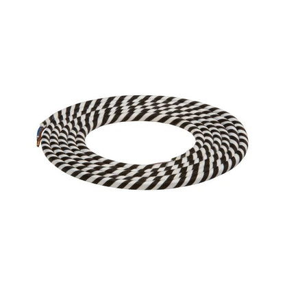 Cable rond spirale noir blanc 2 mètres 2 x 0,75mm2