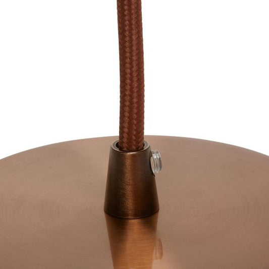 Suspension Douille E27 Filetée et Pavillon Métal Antique + Câble Textile Marron 1 Mètre EAN 3125462416057
