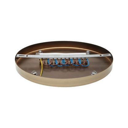 Plafonnier Acier D.300mm Laiton Brossé 5 sorties + Arrêts Pour Câbles D.6mm EAN 3125461875753