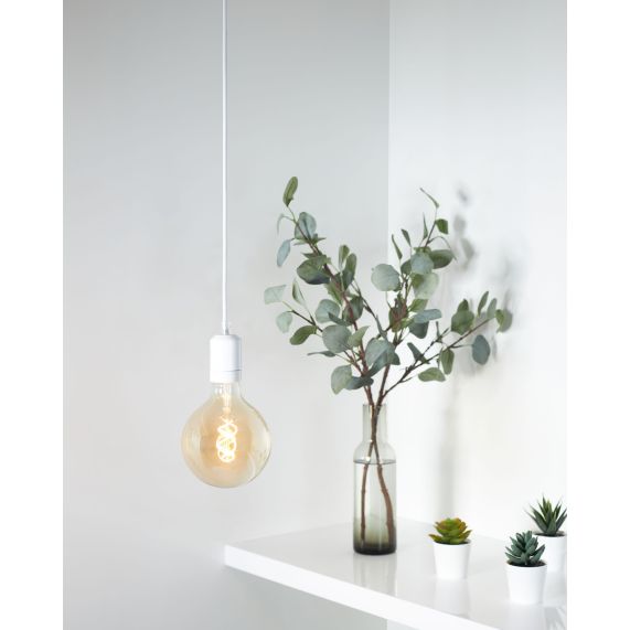 Douille Céramique E27 Blanc Antique