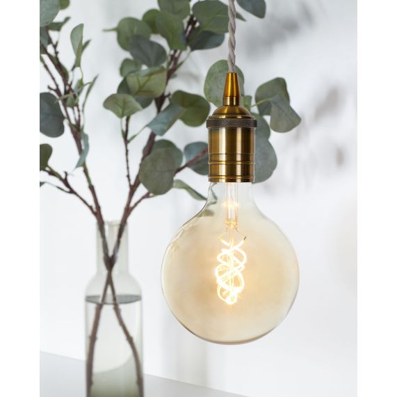 Douille Acier E27 Or Rétro