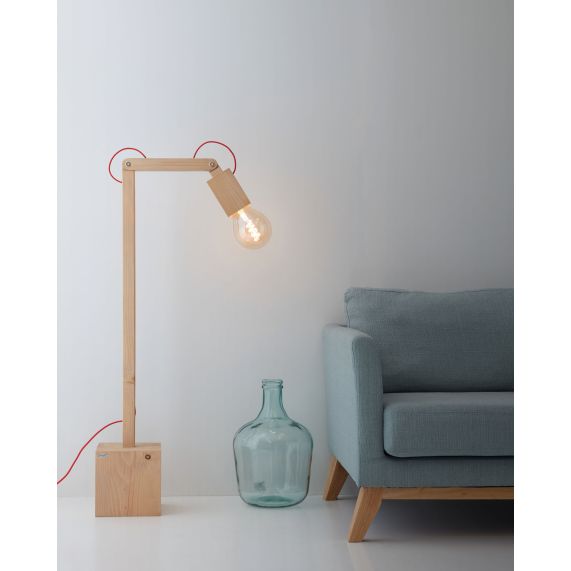Lampadaire articulé sur pied en Bois Design by Fabrice Peltier