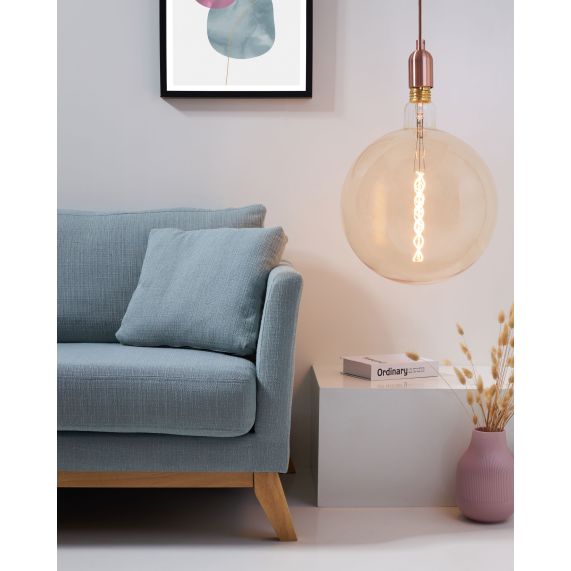 Globe G380 Filament LED TWISTED 8W E40 2000K 400Lm Dim. Amber