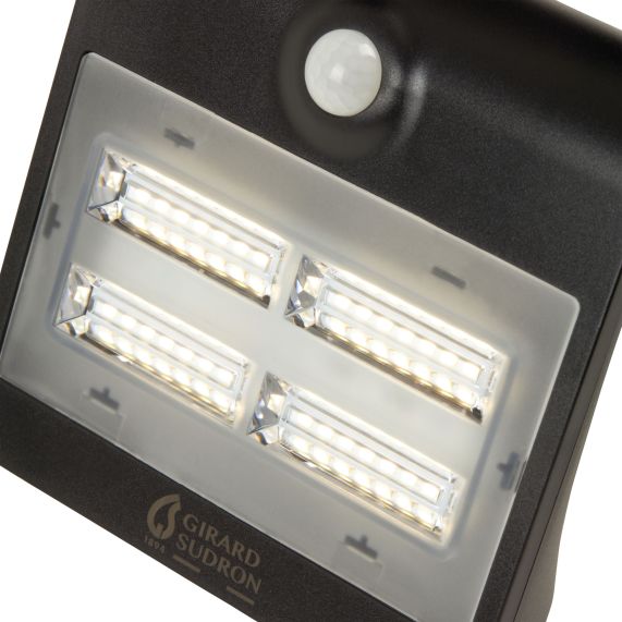 BUTTERFLY - Projecteur solaire LED noir détecteur présence IP65 4000K 3,2W 400lm