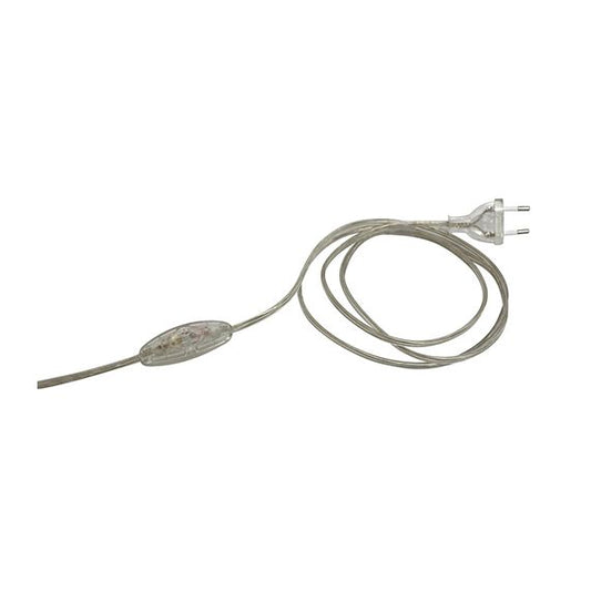 Cordon transparent 3 m. 140/160 avec interrupteur à bascule + fiche 2P