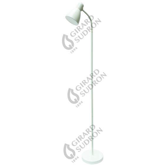 Luminaire sur Pied avec Variateur à Pied - Blanc + Ampoule LED 12W Dimmable