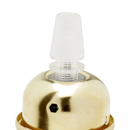 Douille E27 Filetée Acier Laitonné avec terre arrêt câble 2 Bagues